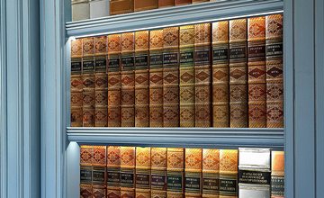 Book Spines old faux bookcase