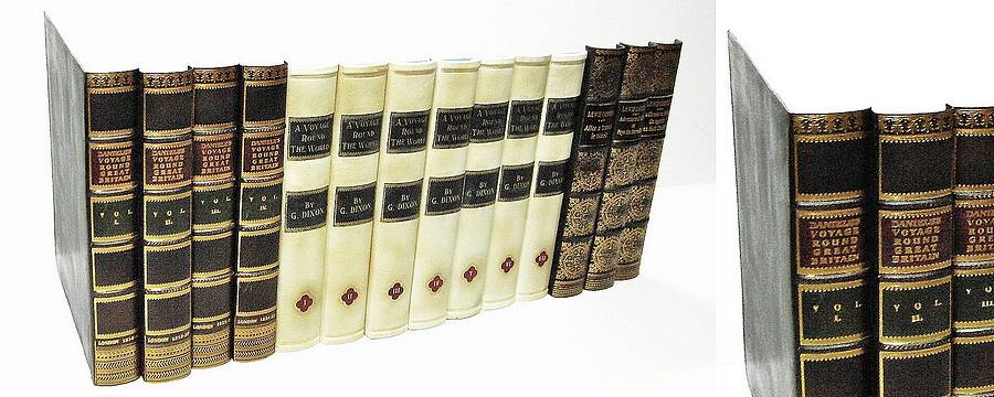 Fake Faux Book Leather Antique Spines