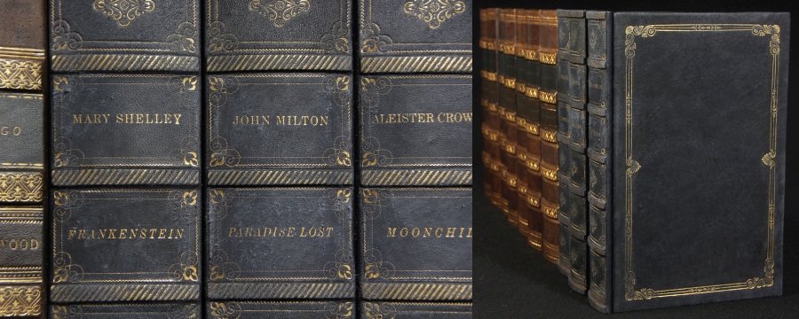 Genuine Leather Book Spines for Bookshelf