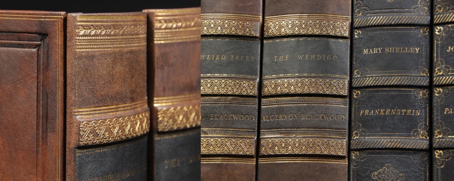 Genuine Leather Book Spines for Bookshelf