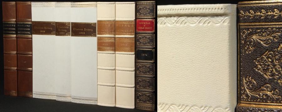 Replica Book Panels Vellum White Leather Book Spines