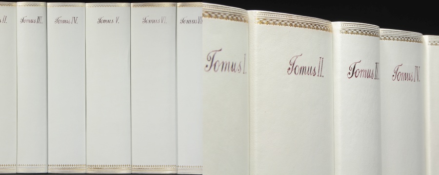 Replica Book Panels Vellum White Leather Book Spines